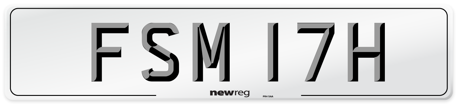 FSM 17H Number Plate from New Reg